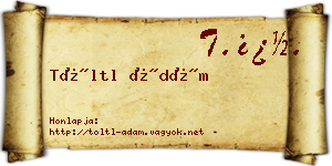 Töltl Ádám névjegykártya